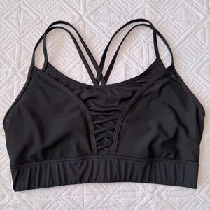 TYR Black Mesh Strappy Sports Bra Size XL